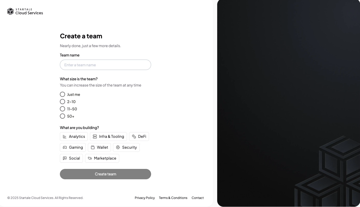 Creating a team