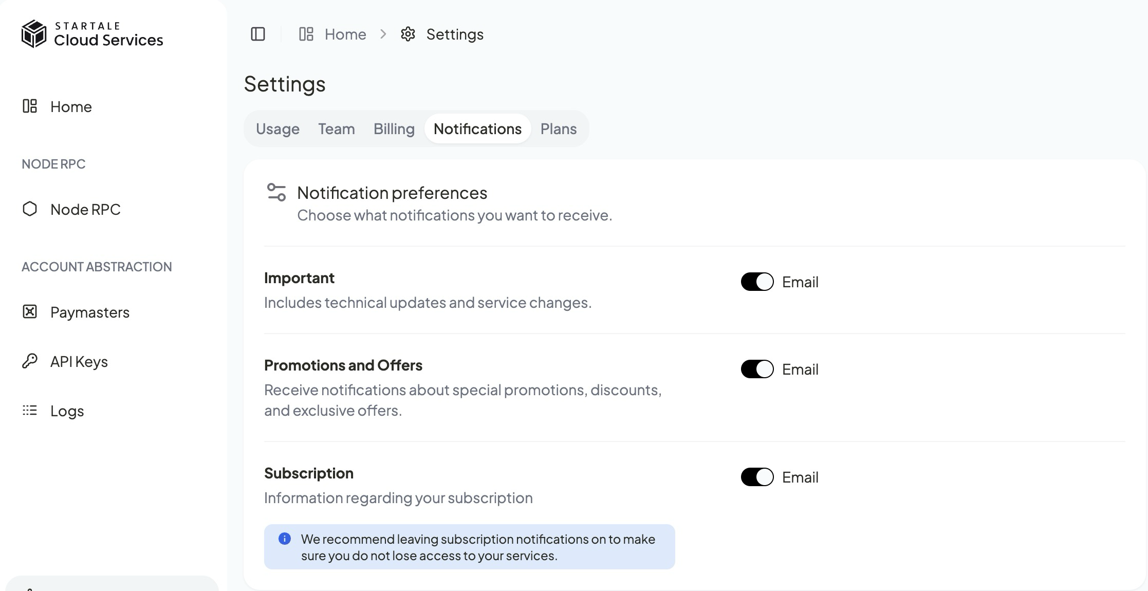 Email notifications