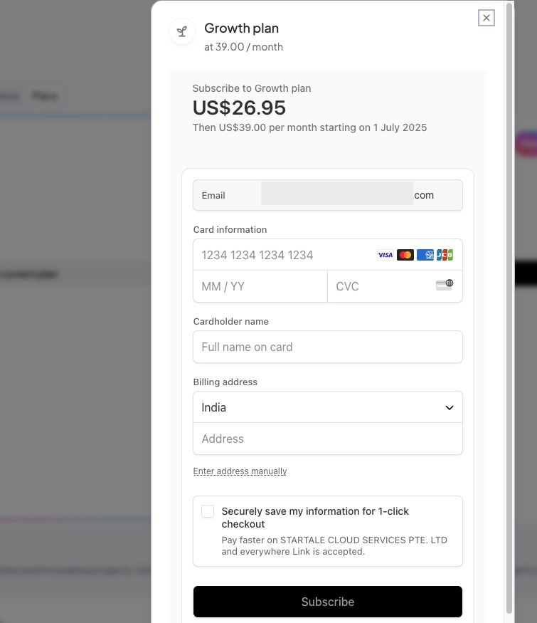 Payment details