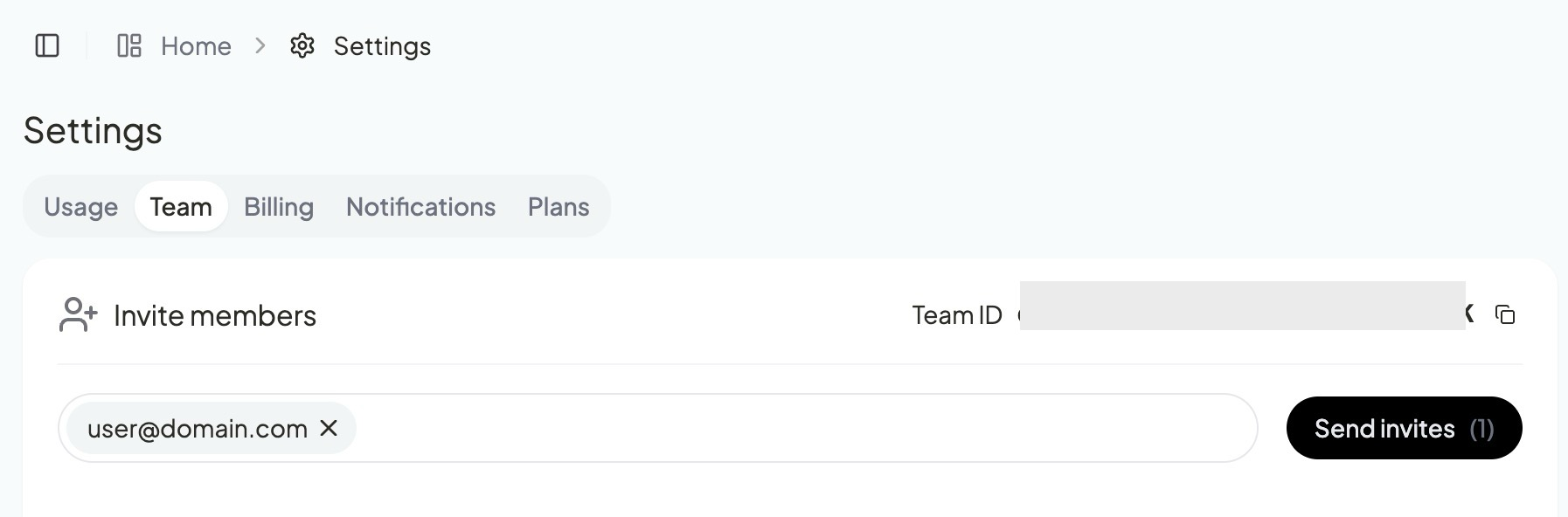 Team tab